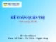 Bài giảng Kế toán quản trị - ThS. Đặng Nguyễn Ngân Hà