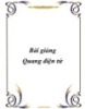 Bài giảng Quang điện tử