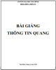 Bài giảng Thông tin quang: Phần 1